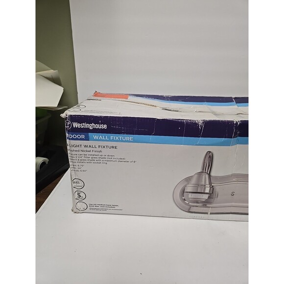 Westinghouse 63103 24"W 4 Light Bathroom Vanity Light - Brushed Nickel TESTED - Picture 2 of 5